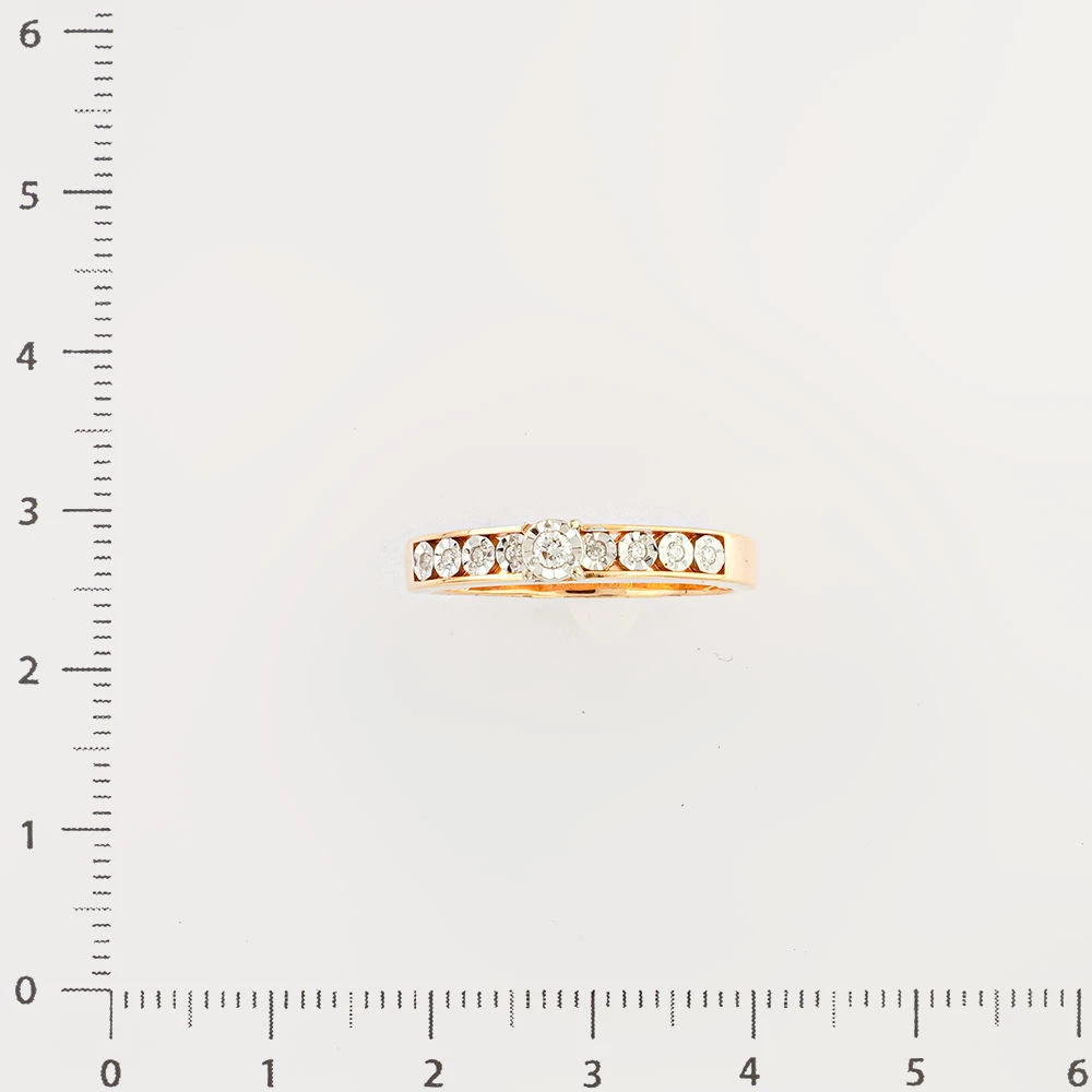 Кольцо с бриллиантом из красного золота 585 пробы