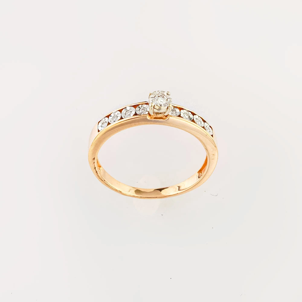 Кольцо с бриллиантом из красного золота 585 пробы