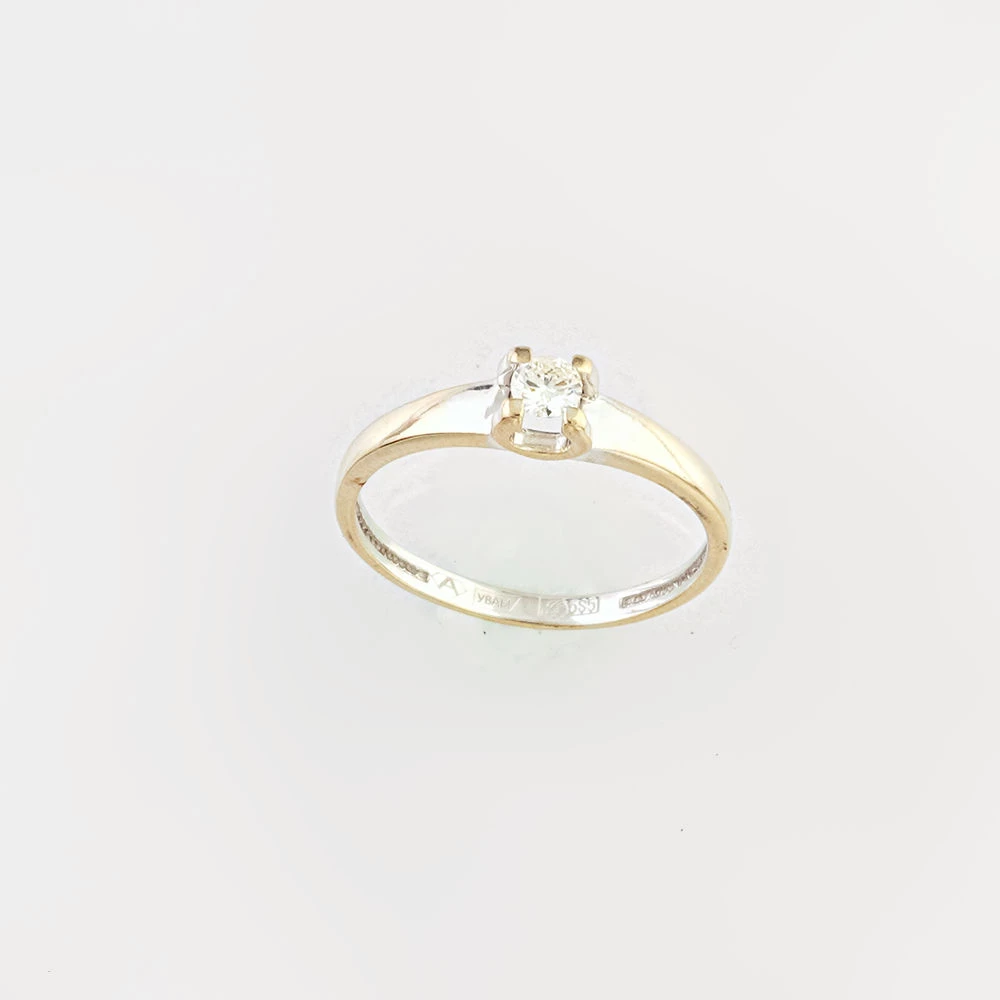 Кольцо с бриллиантом из белого золота 585 пробы