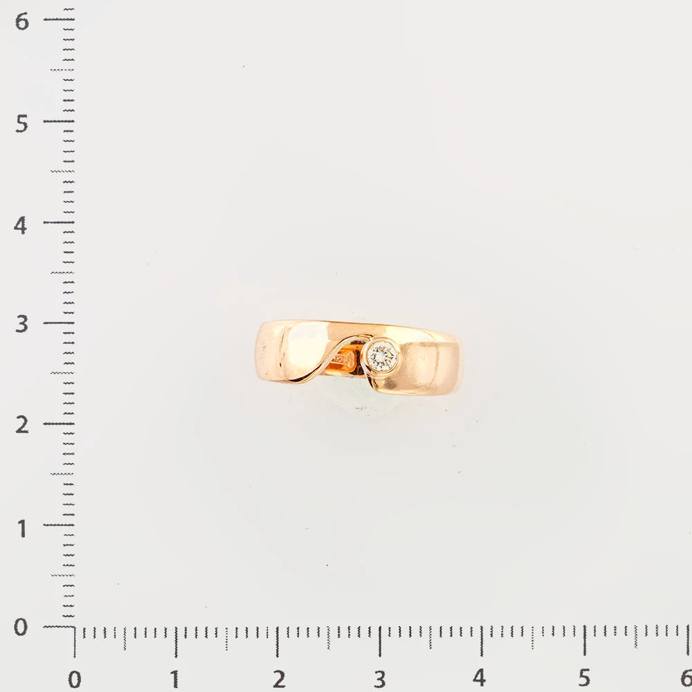 Кольцо с бриллиантом из красного золота 585 пробы