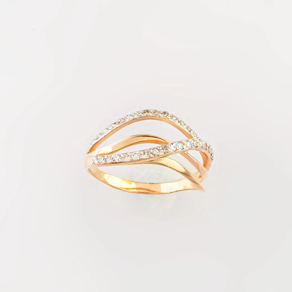 Кольцо с бриллиантом из красного золота 585 пробы