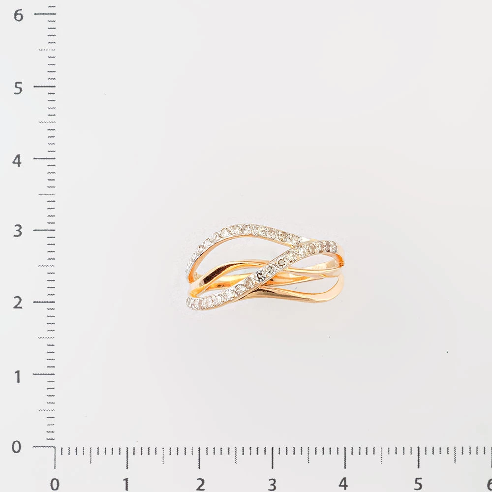 Кольцо с бриллиантом из красного золота 585 пробы