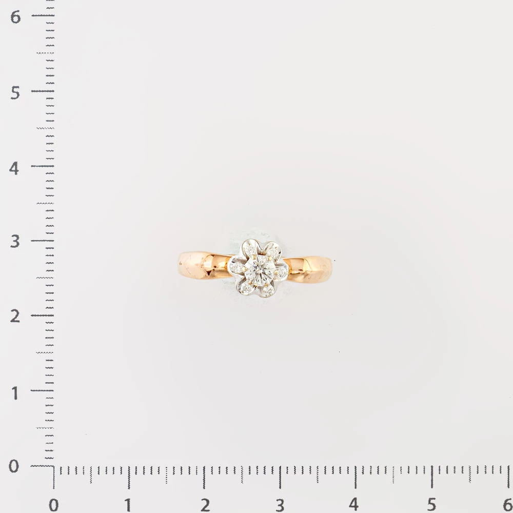 Кольцо с бриллиантом из красного золота 585 пробы