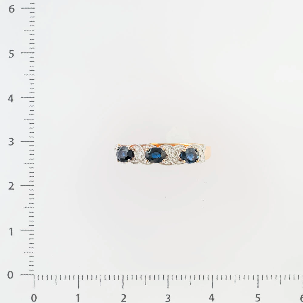 Кольцо с сапфиром из красного золота 585 пробы