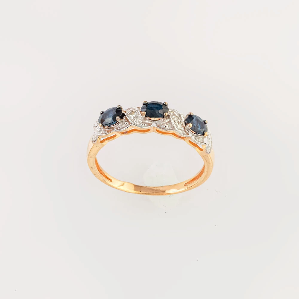 Кольцо с сапфиром из красного золота 585 пробы