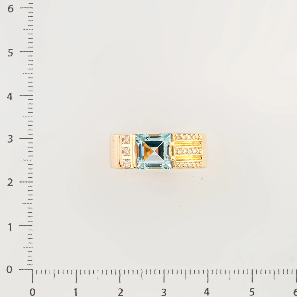 Кольцо с топазом из красного золота 585 пробы