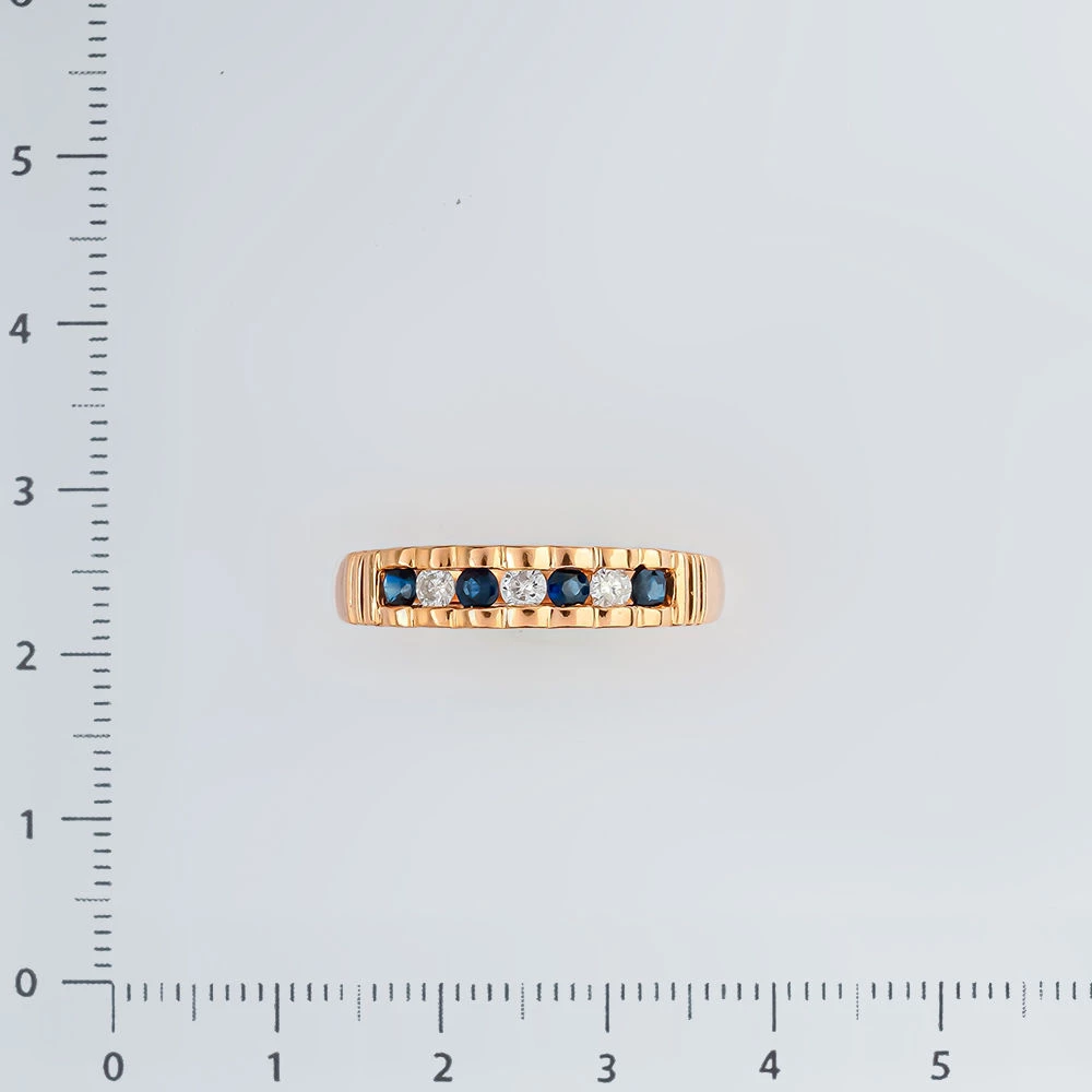 Кольцо с сапфиром из красного золота 585 пробы