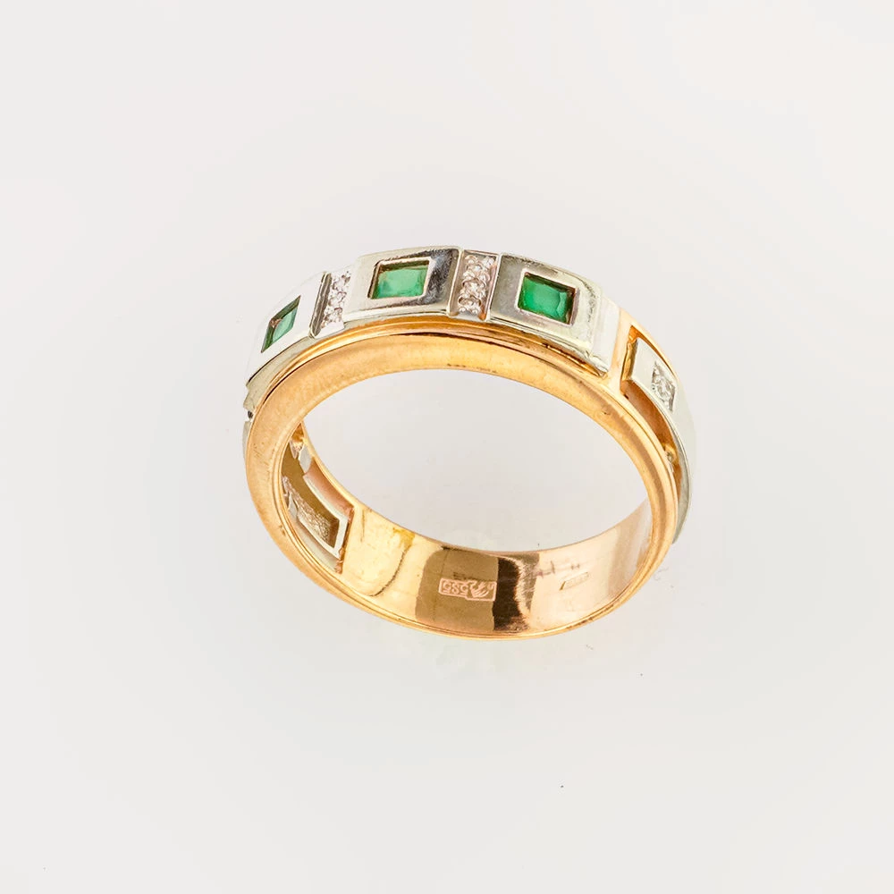 Кольцо с агатом из красного золота 585 пробы