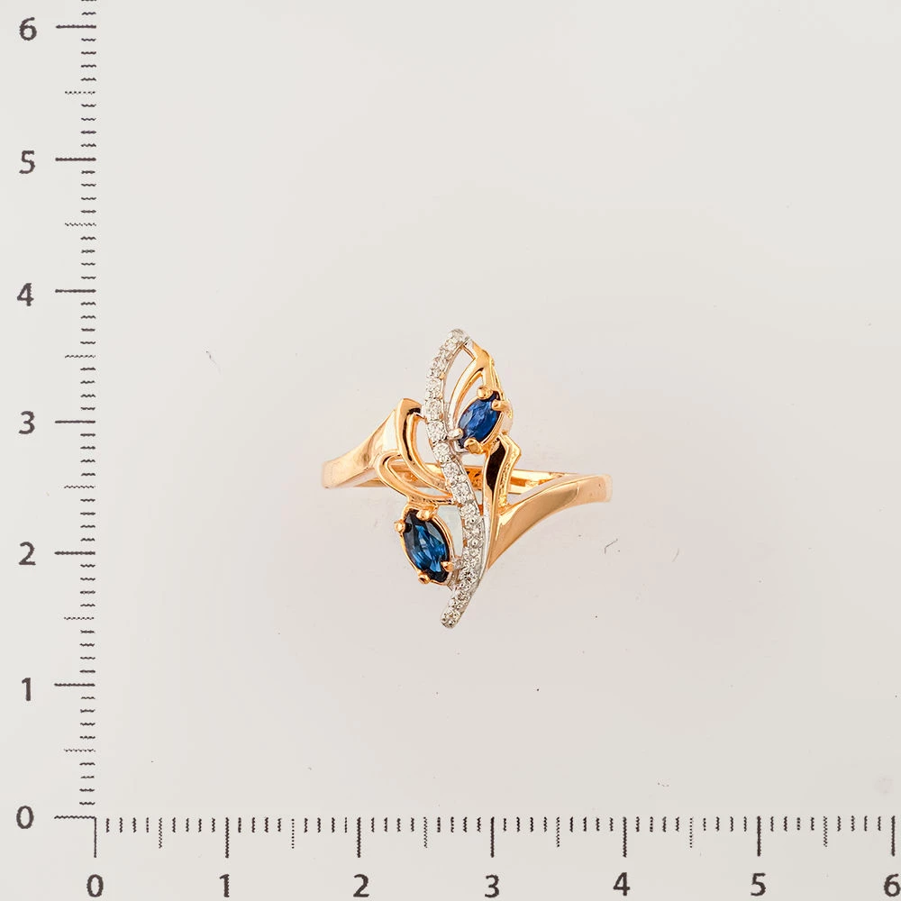 Кольцо с сапфиром из красного золота 585 пробы