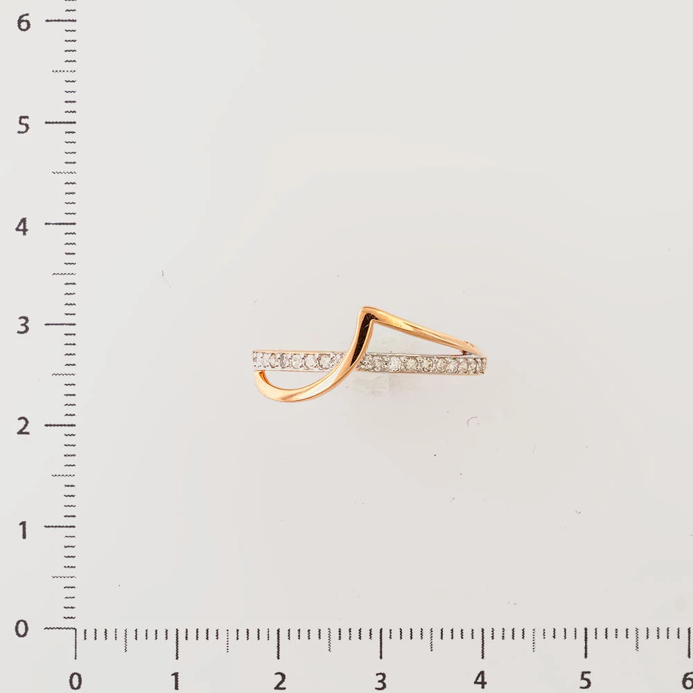 Кольцо с бриллиантом из красного золота 585 пробы