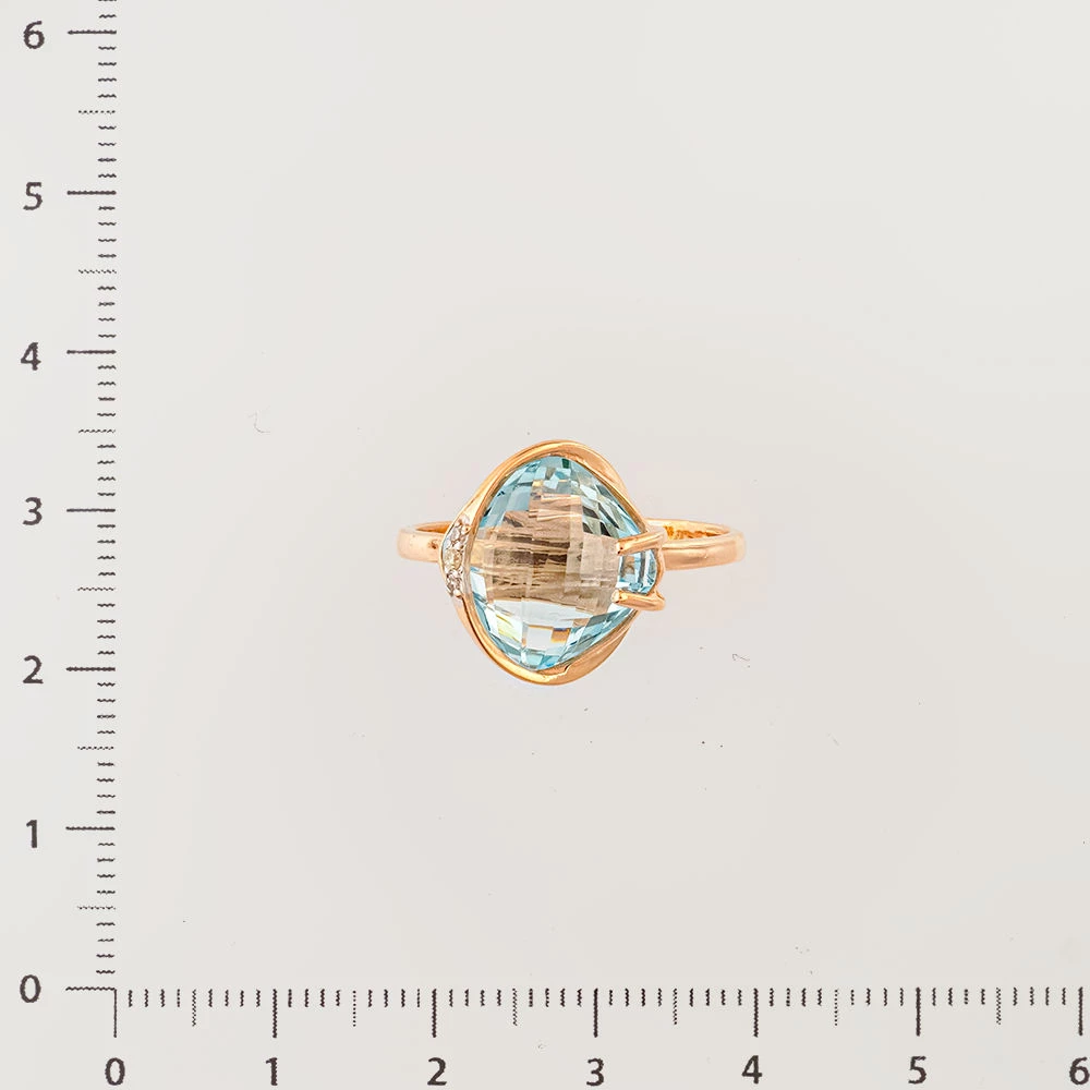 Кольцо с топазом из красного золота 585 пробы