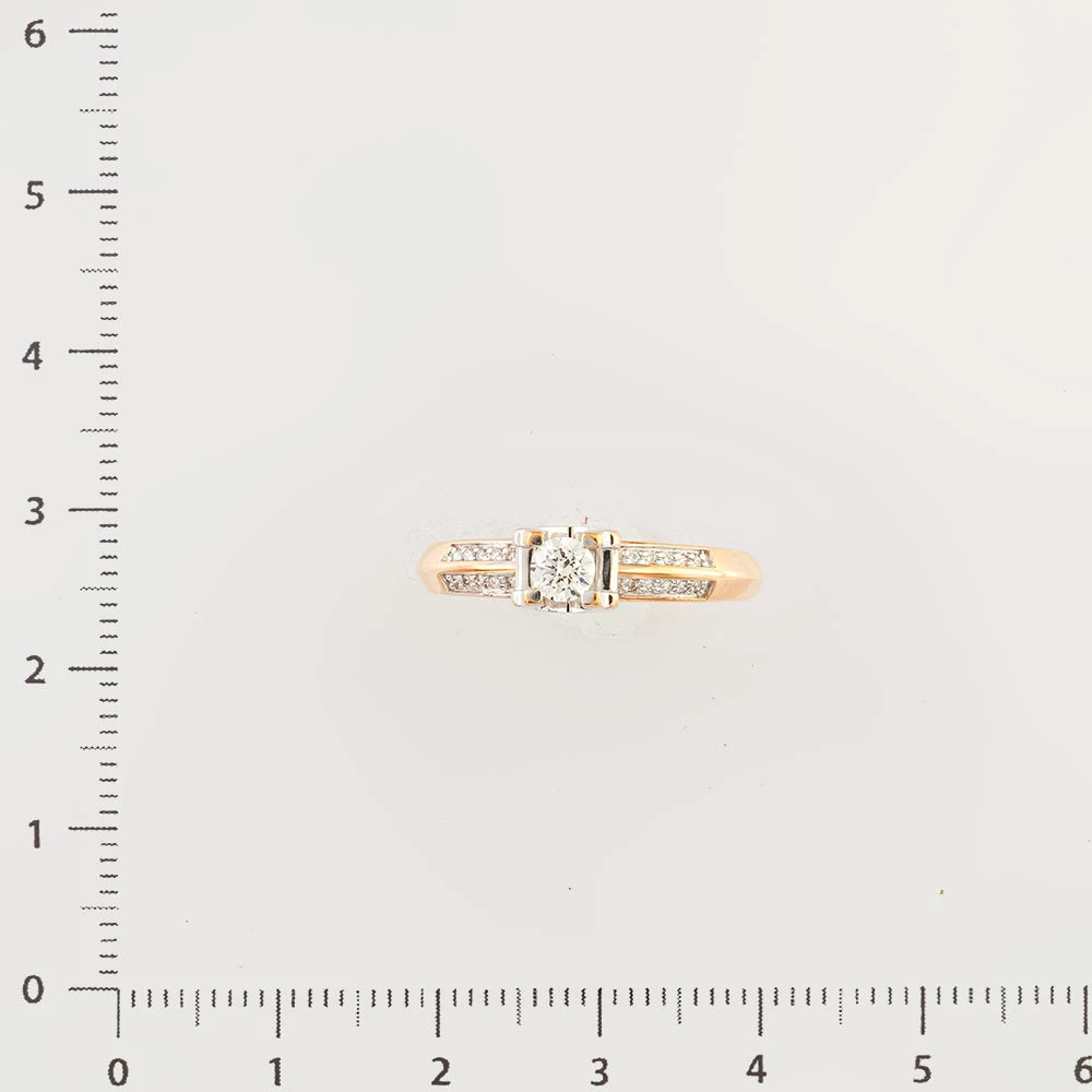 Кольцо с бриллиантом из красного золота 585 пробы