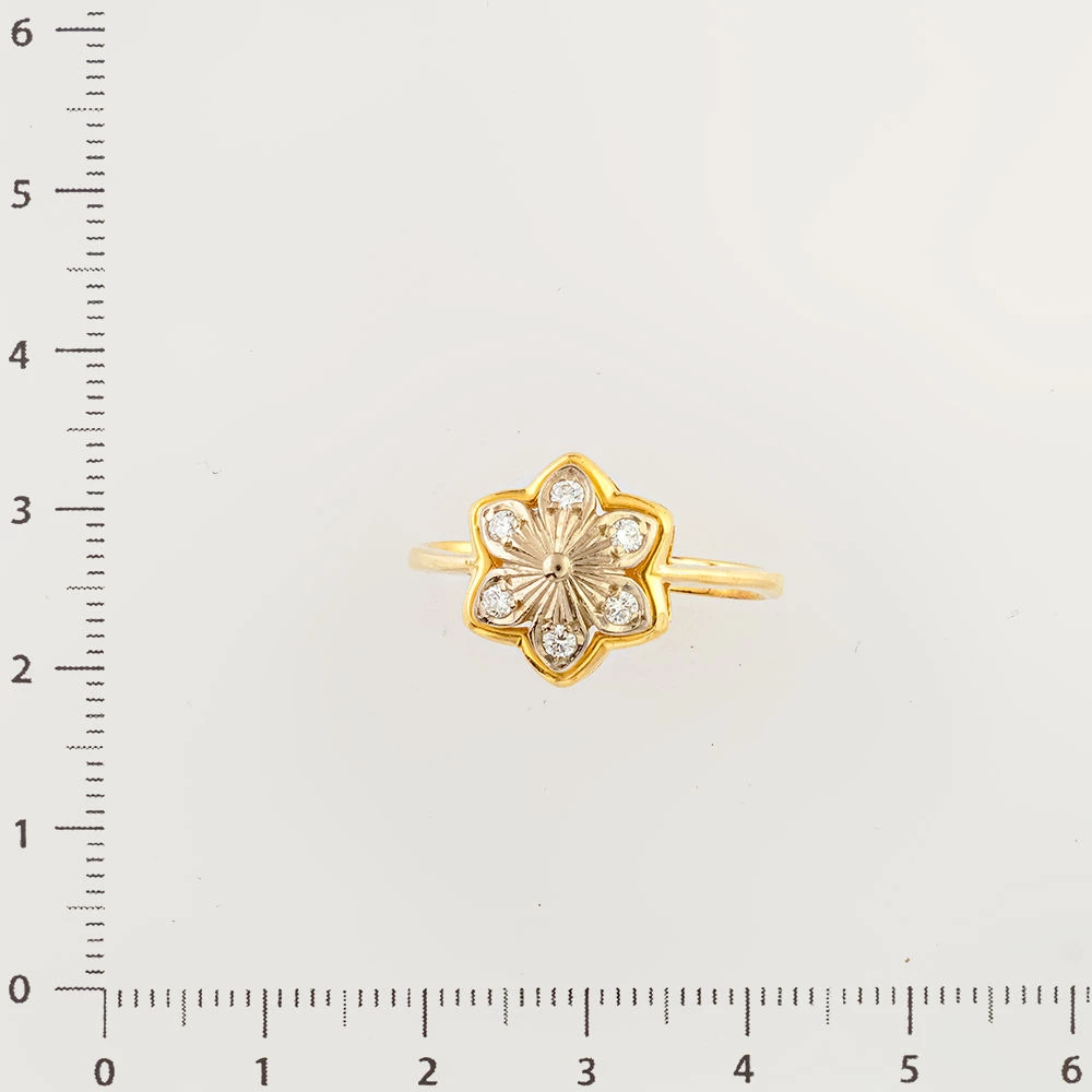 Кольцо с бриллиантом из желтого золота 750 пробы