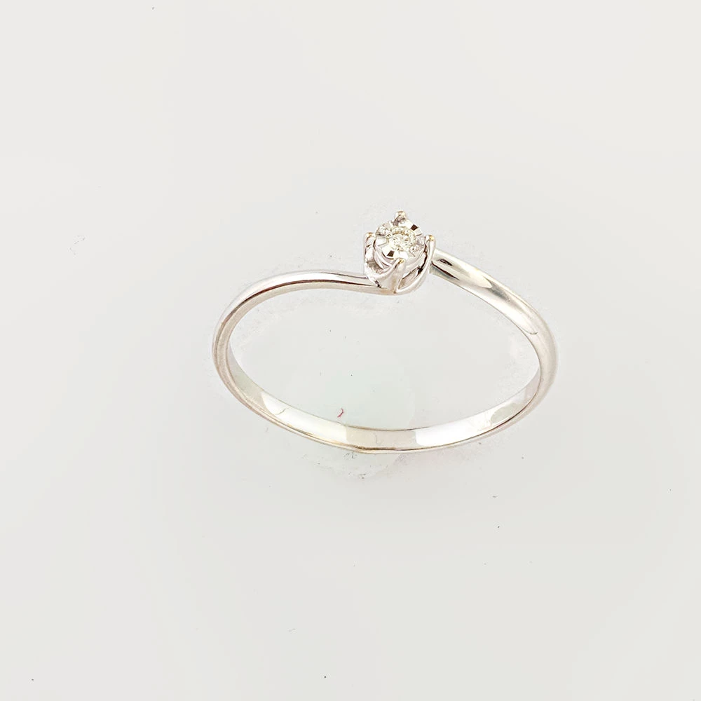 Кольцо с бриллиантом из белого золота 585 пробы