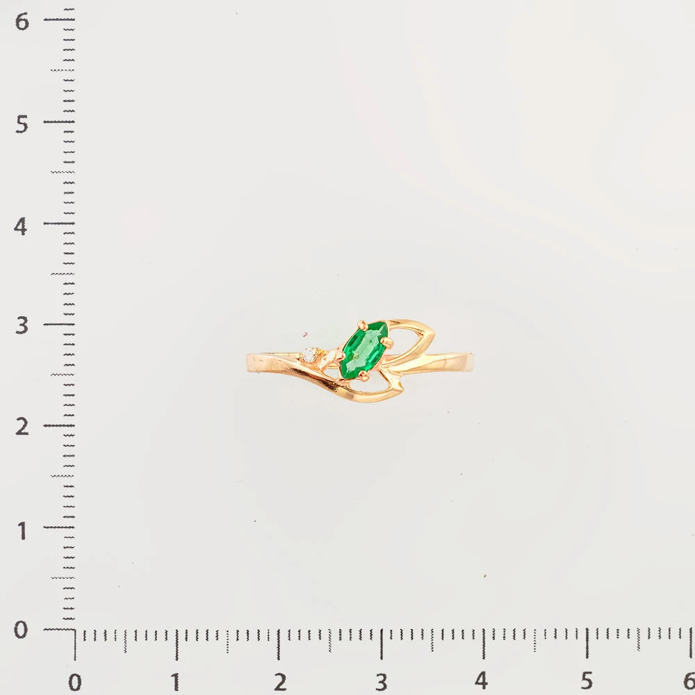 Кольцо с изумрудом из красного золота 585 пробы