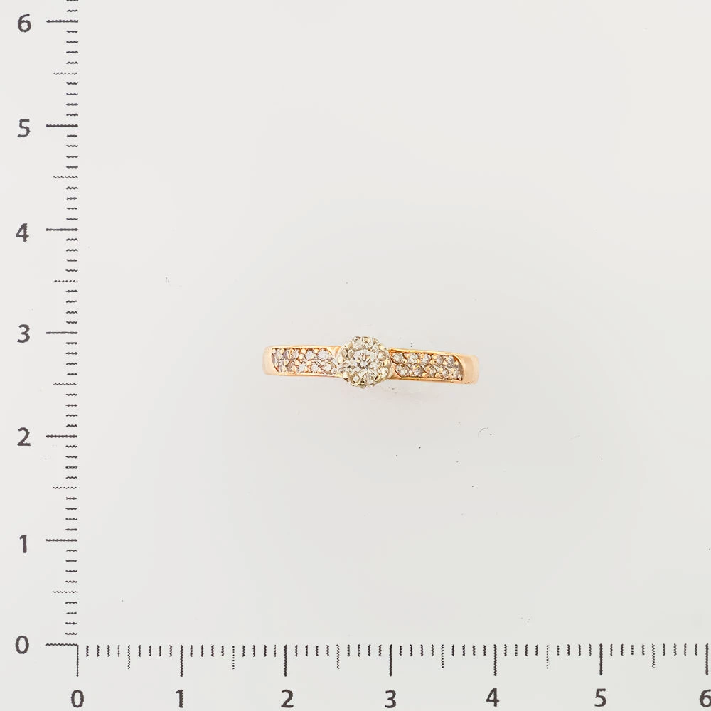 Кольцо с бриллиантом из красного золота 585 пробы