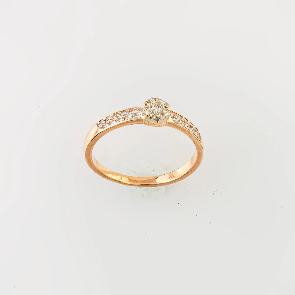 Кольцо с бриллиантом из красного золота 585 пробы