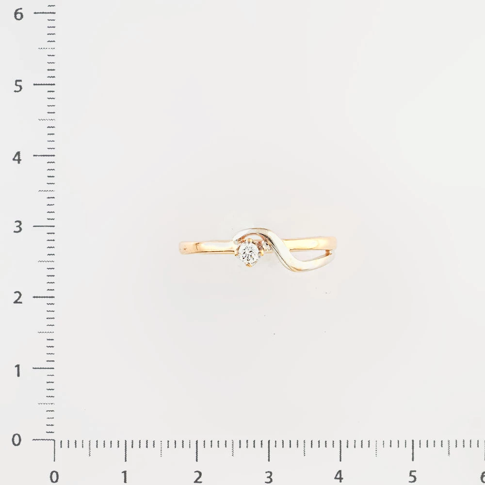 Кольцо с бриллиантом из красного золота 585 пробы