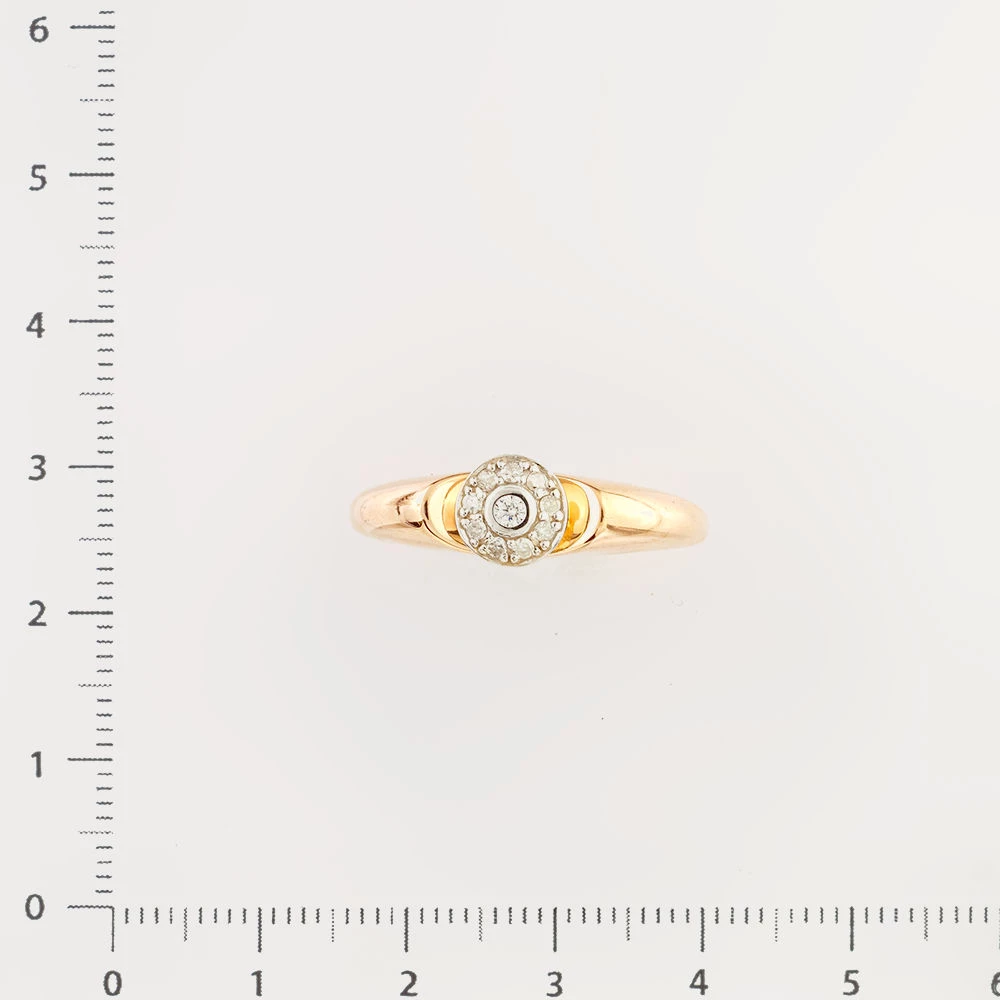 Кольцо с бриллиантом из красного золота 585 пробы