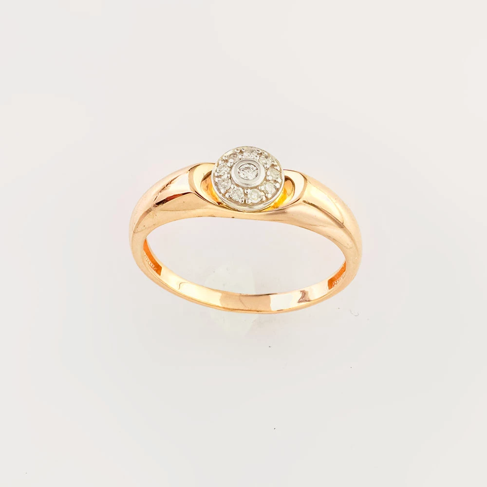 Кольцо с бриллиантом из красного золота 585 пробы