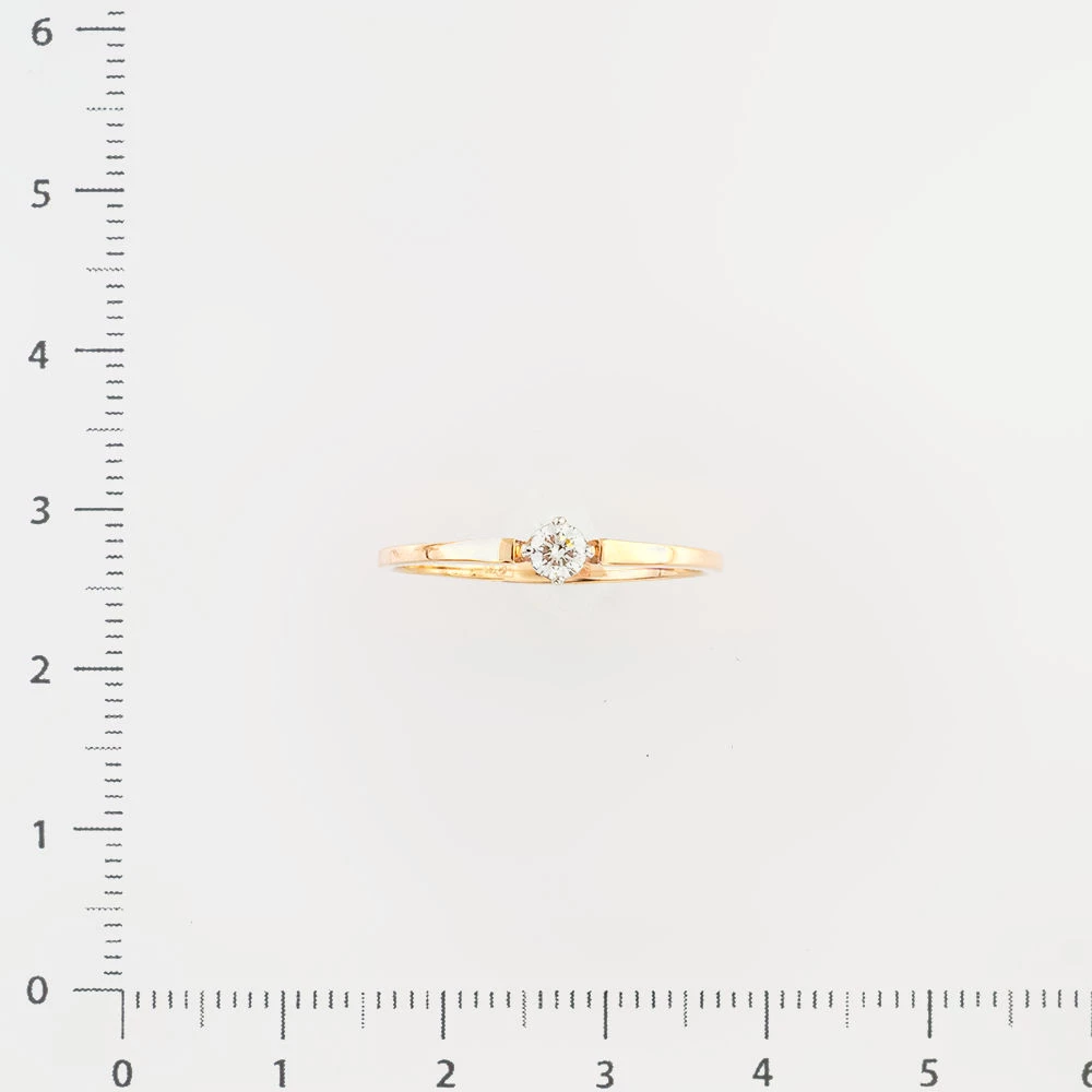 Кольцо с бриллиантом из красного золота 585 пробы