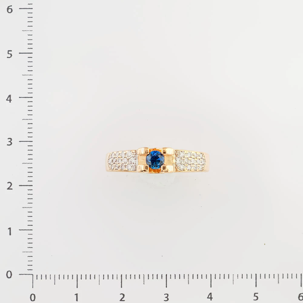 Кольцо с сапфиром из красного золота 585 пробы