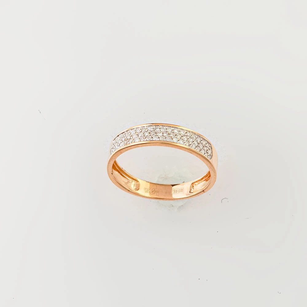 Кольцо с бриллиантом из красного золота 585 пробы