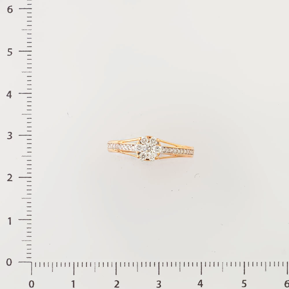 Кольцо с бриллиантом из красного золота 583 пробы