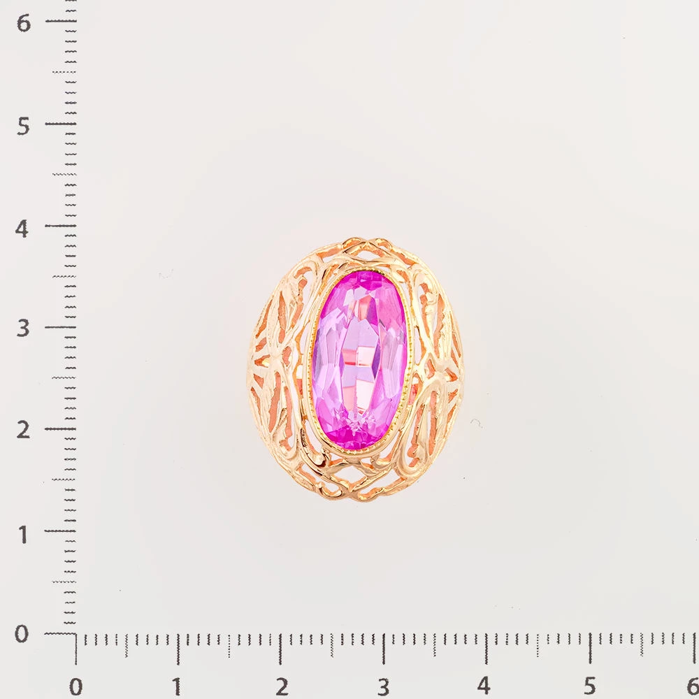 Кольцо с фианитом из красного золота 583 пробы