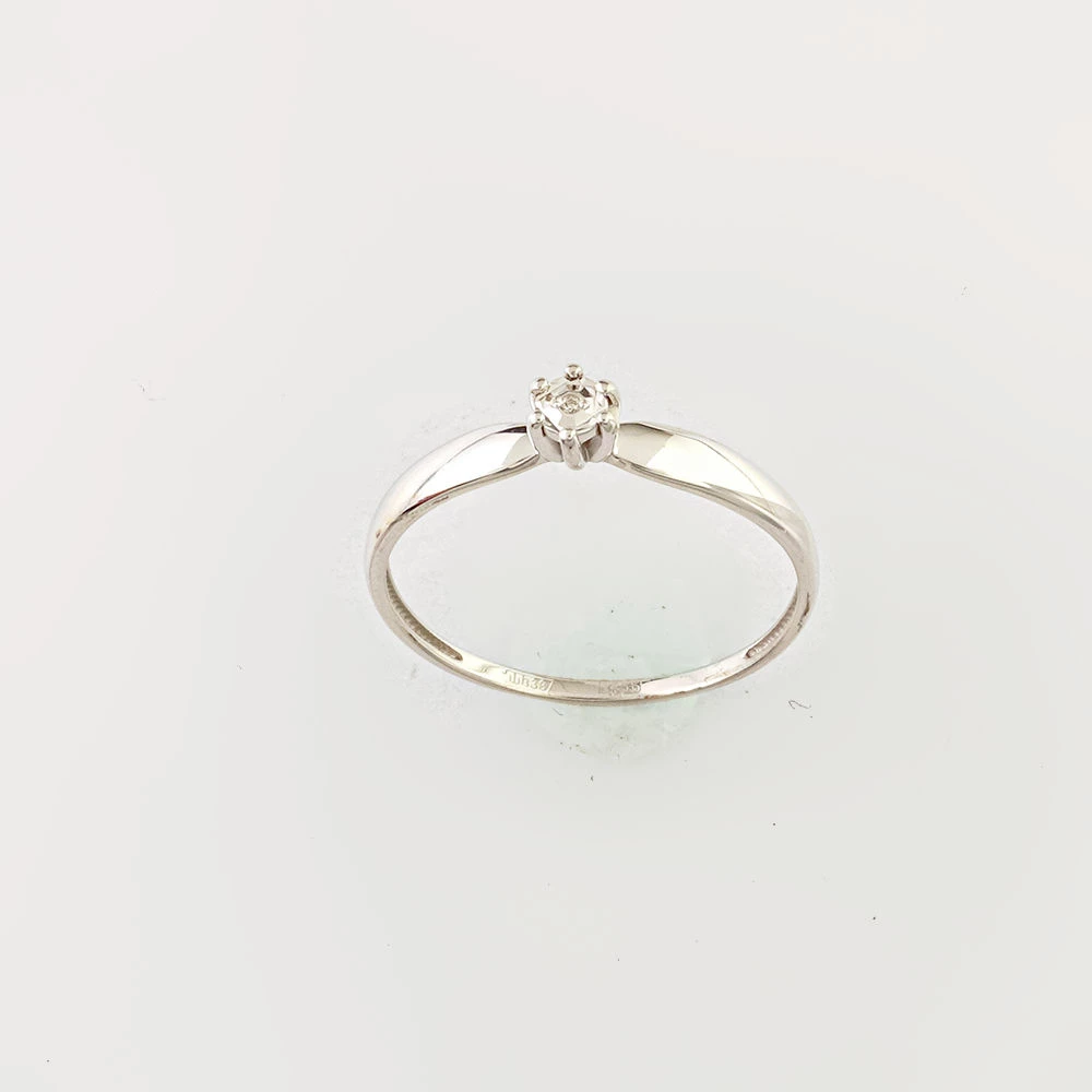 Кольцо с бриллиантом из белого золота 585 пробы