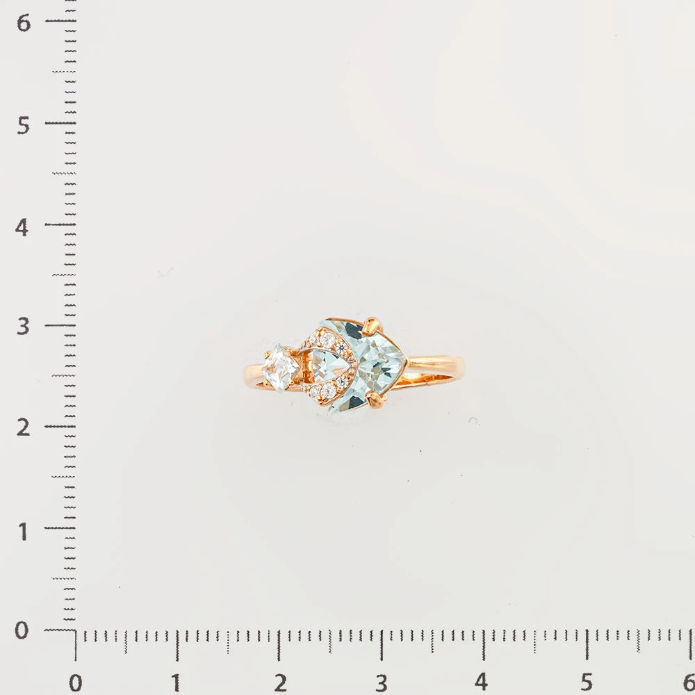 Кольцо с топазом из красного золота 585 пробы