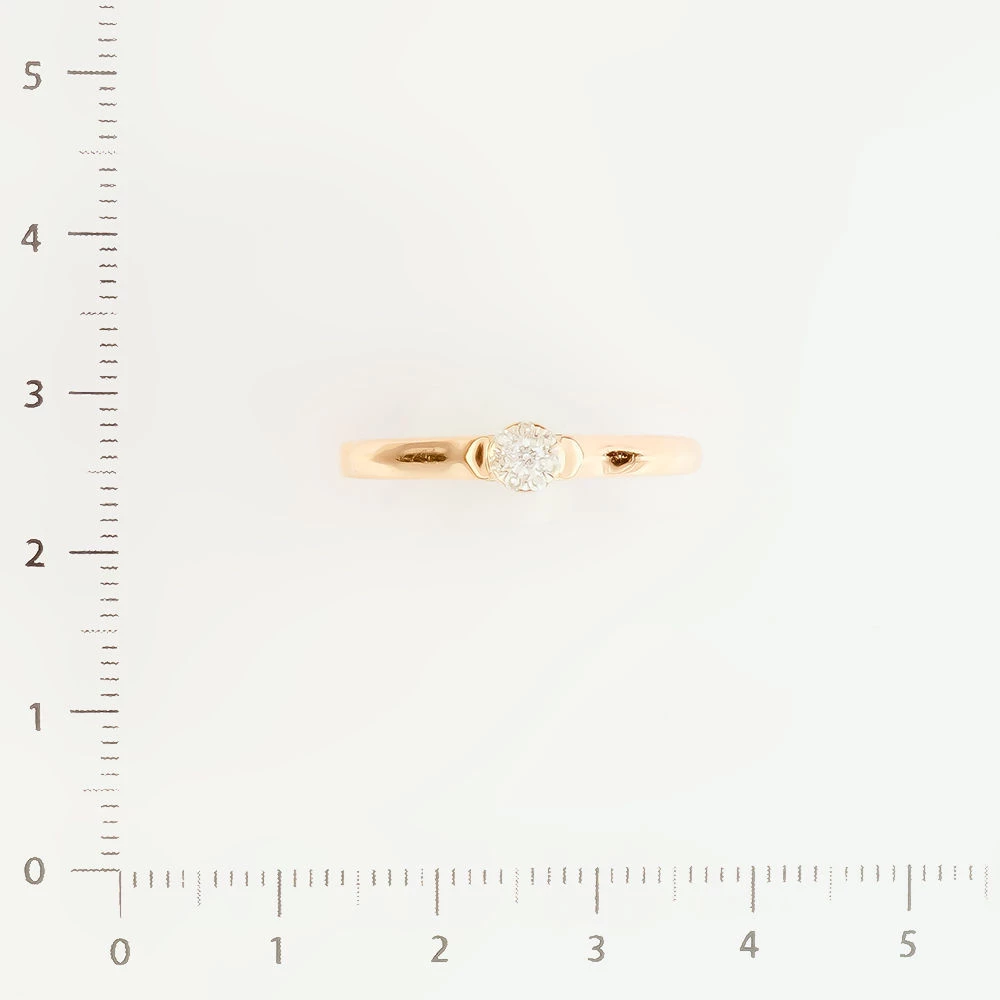 Кольцо с бриллиантом из красного золота 585 пробы