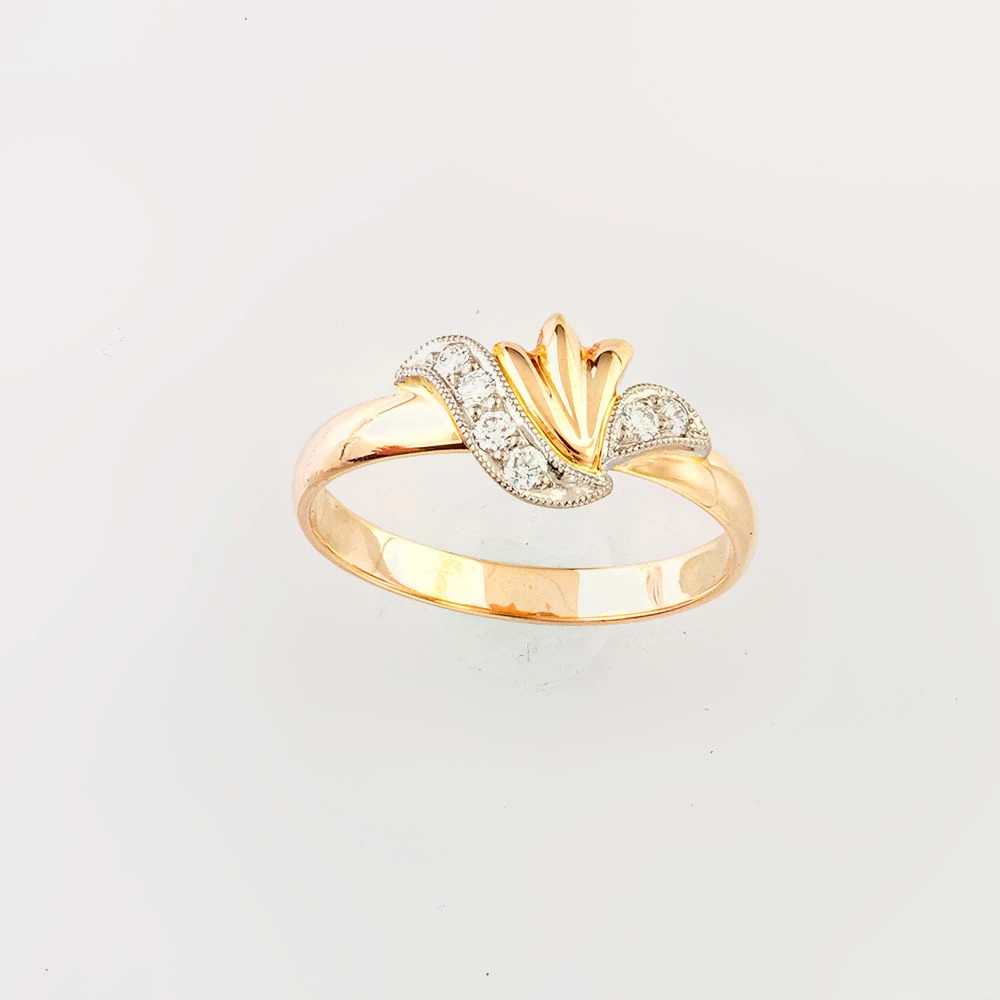 Кольцо с бриллиантом из красного золота 585 пробы