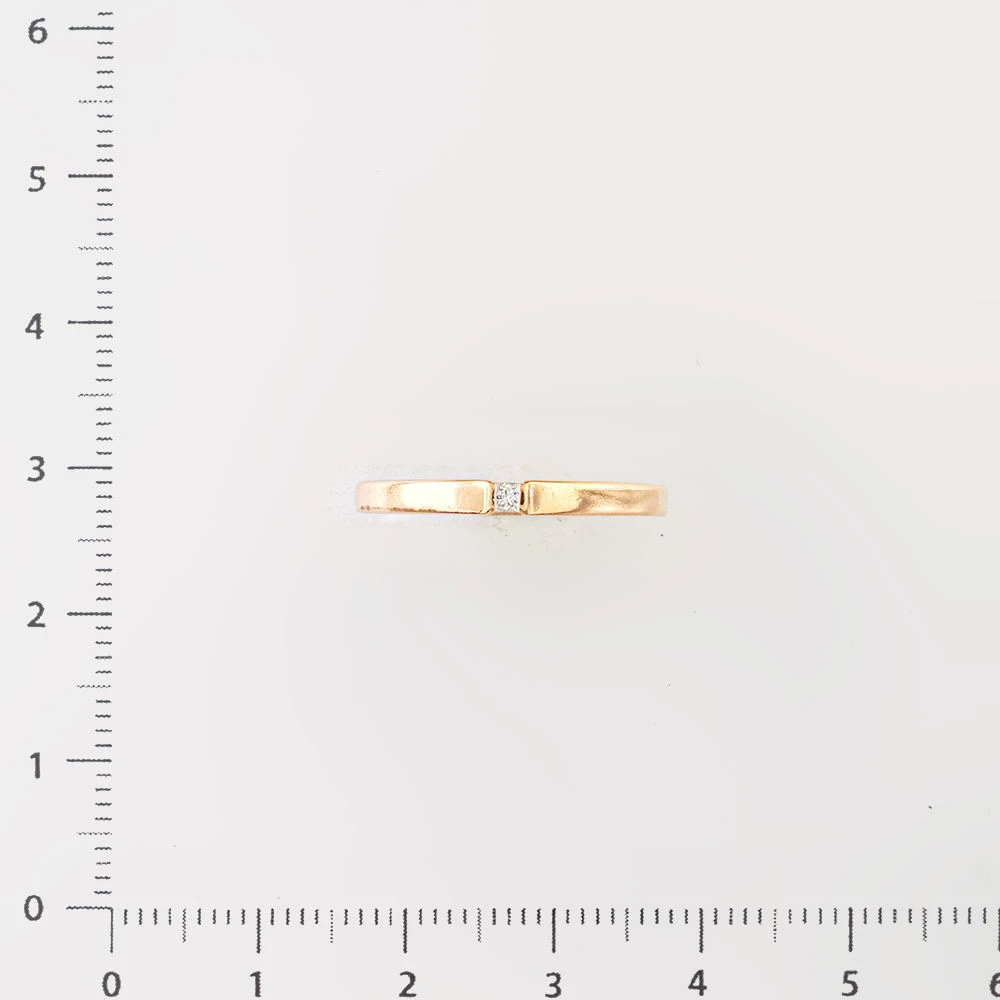 Кольцо с бриллиантом из красного золота 585 пробы