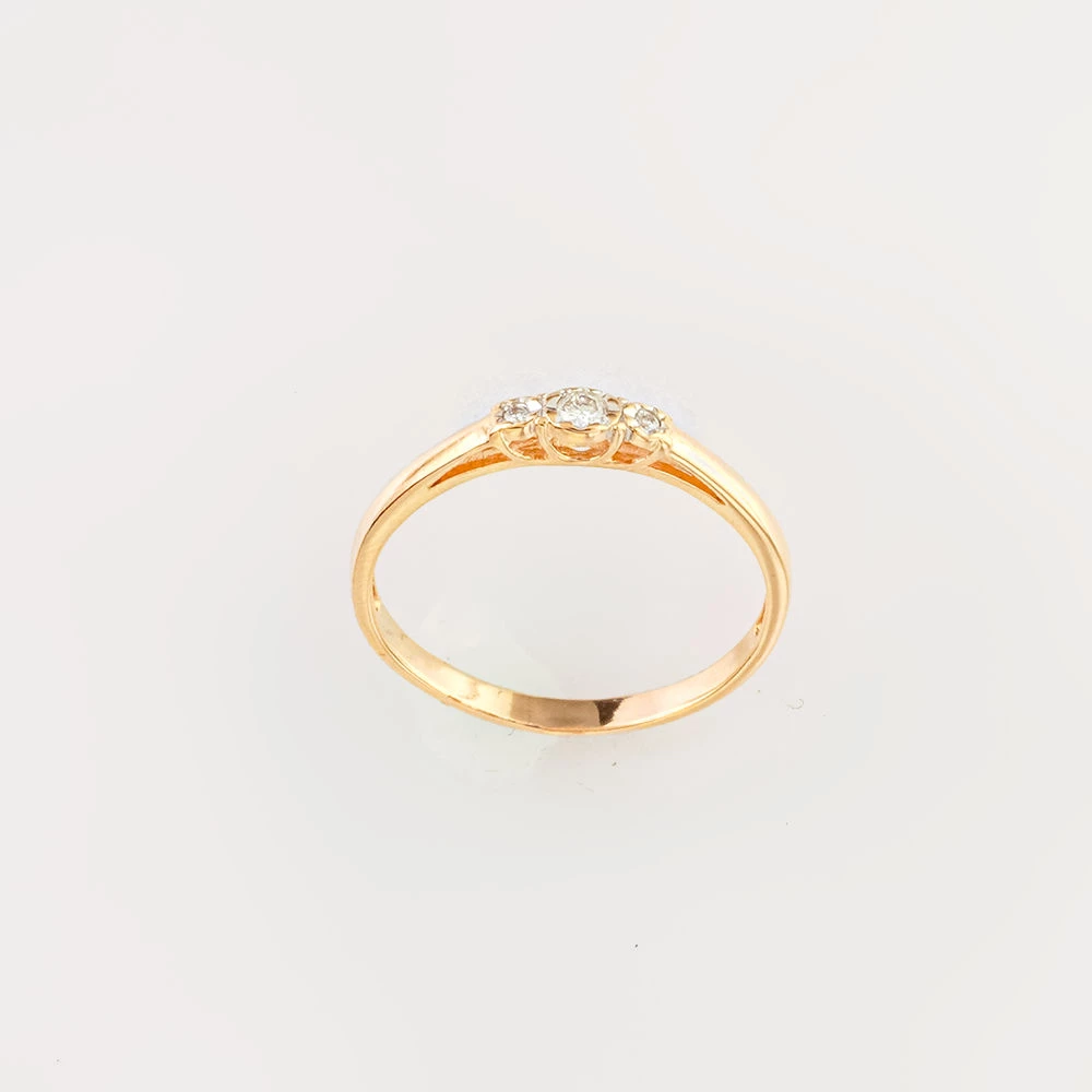 Кольцо с бриллиантом из красного золота 585 пробы