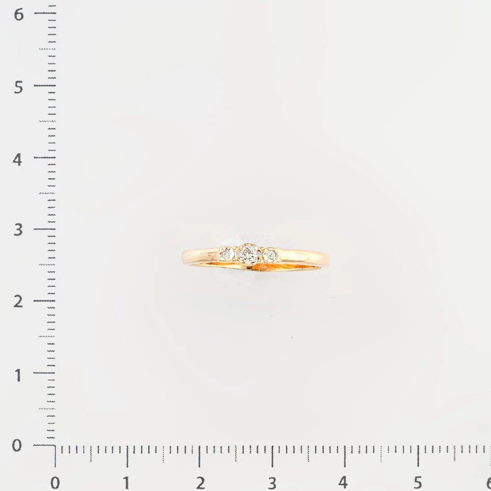 Кольцо с бриллиантом из красного золота 585 пробы