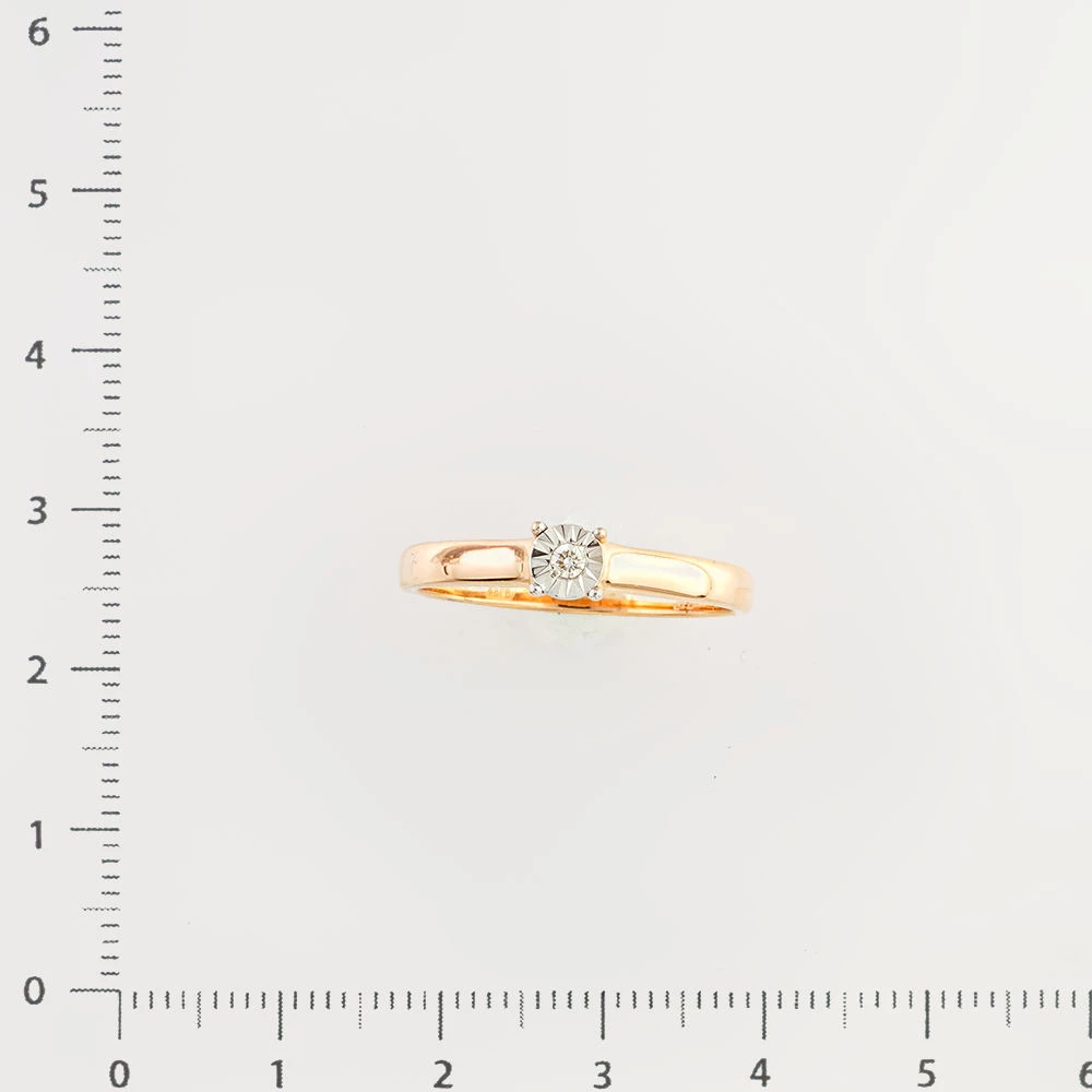 Кольцо с бриллиантом из красного золота 585 пробы