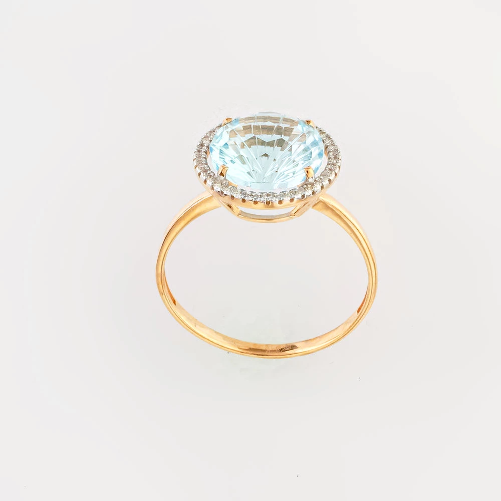 Кольцо с ситаллом из красного золота 585 пробы