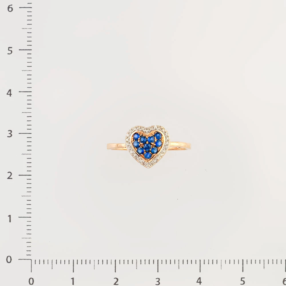 Кольцо с сапфиром из красного золота 585 пробы