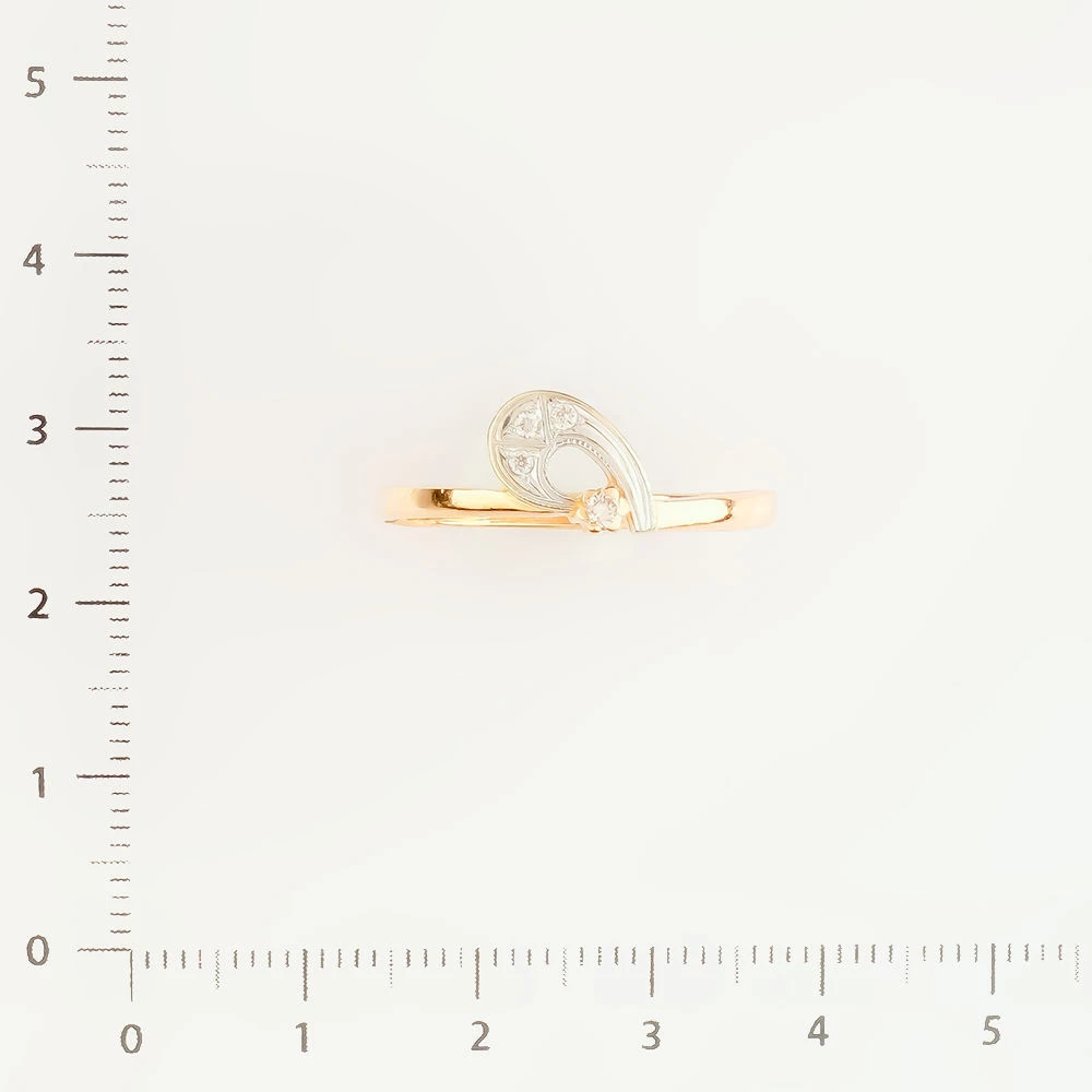 Кольцо с бриллиантом из красного золота 585 пробы