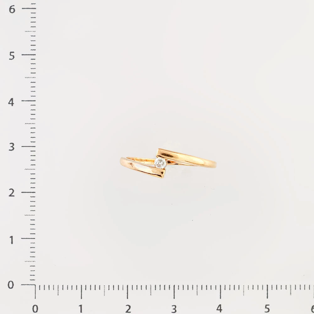 Кольцо с бриллиантом из красного золота 585 пробы