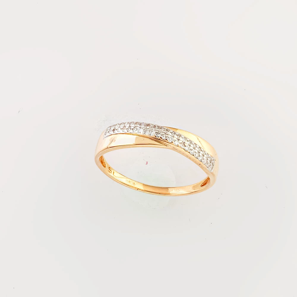 Кольцо с бриллиантом из красного золота 585 пробы