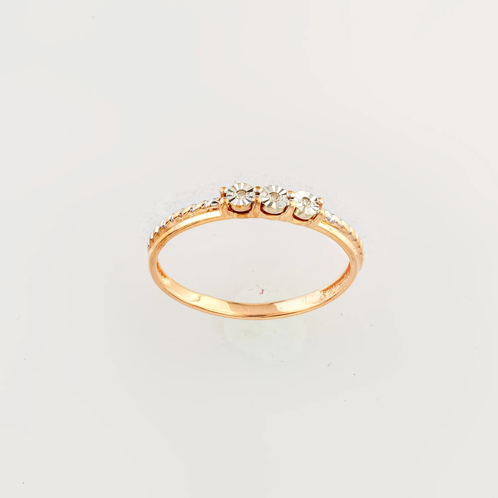 Кольцо с бриллиантом из красного золота 585 пробы