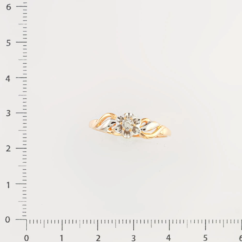 Кольцо с бриллиантом из красного золота 585 пробы