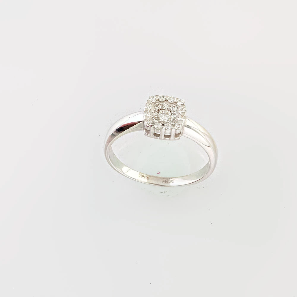 Кольцо с бриллиантом из белого золота 585 пробы