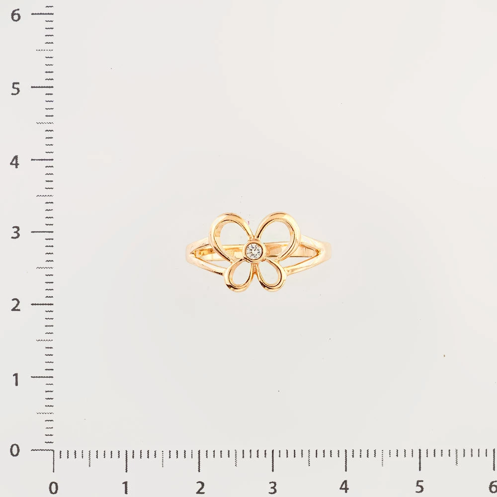 Кольцо с бриллиантом из красного золота 585 пробы