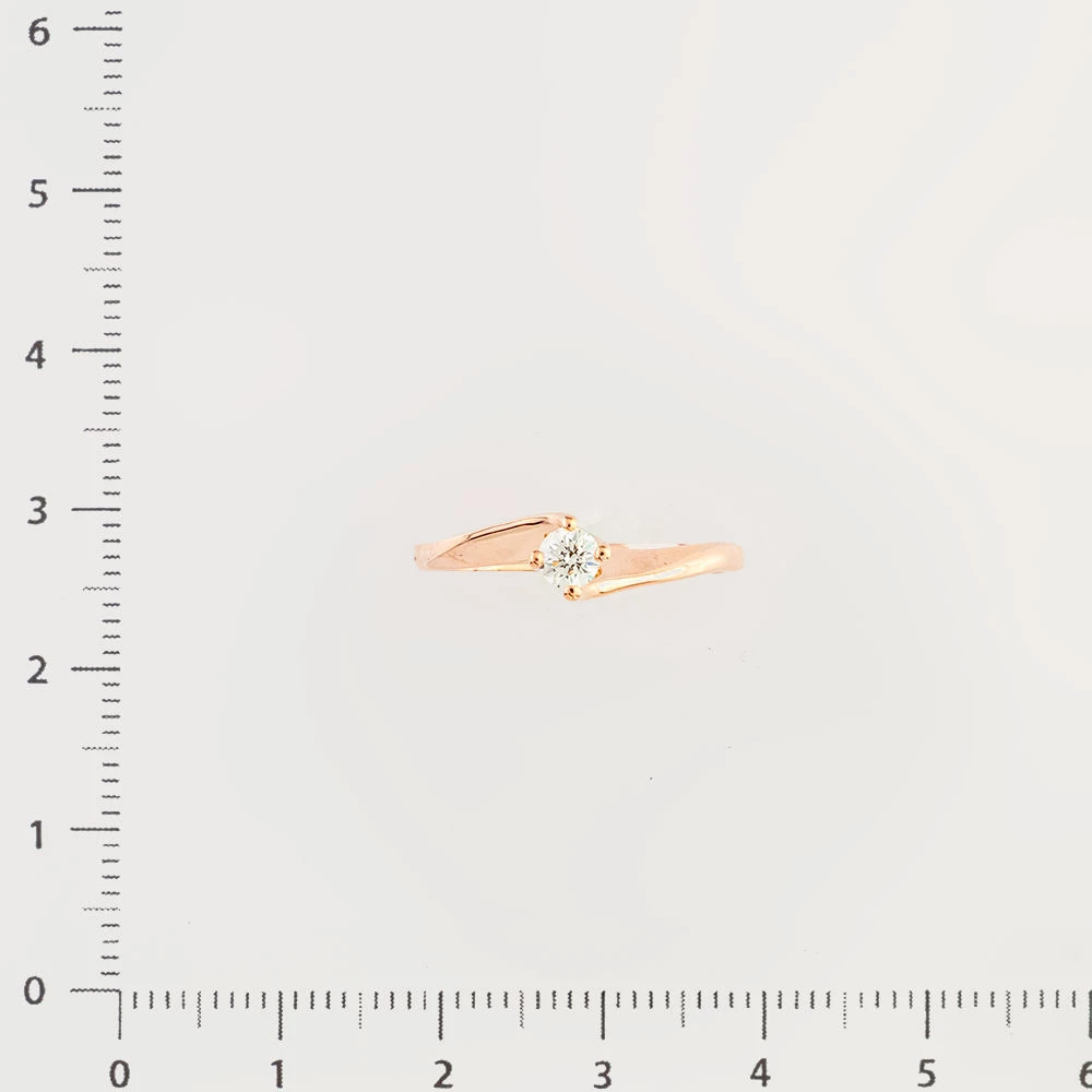 Кольцо с бриллиантом из красного золота 585 пробы