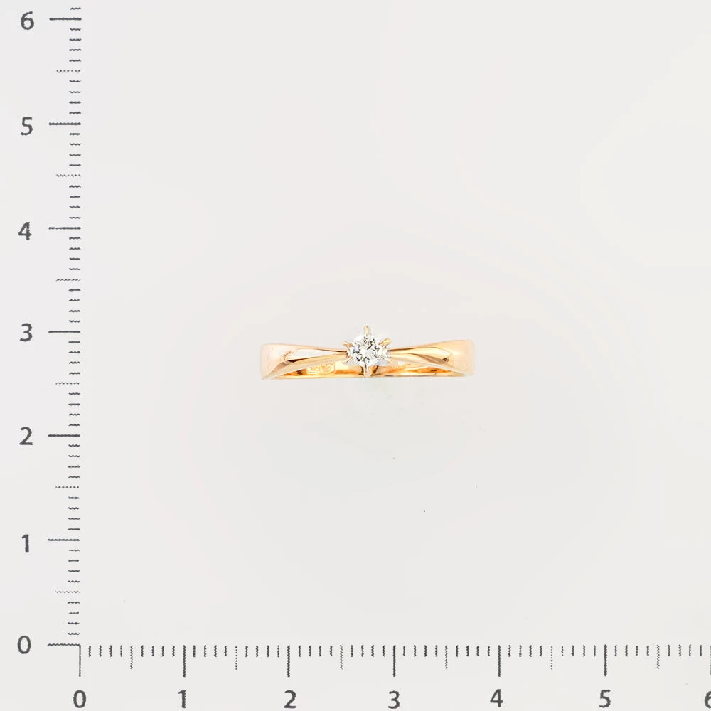 Кольцо с бриллиантом из красного золота 585 пробы