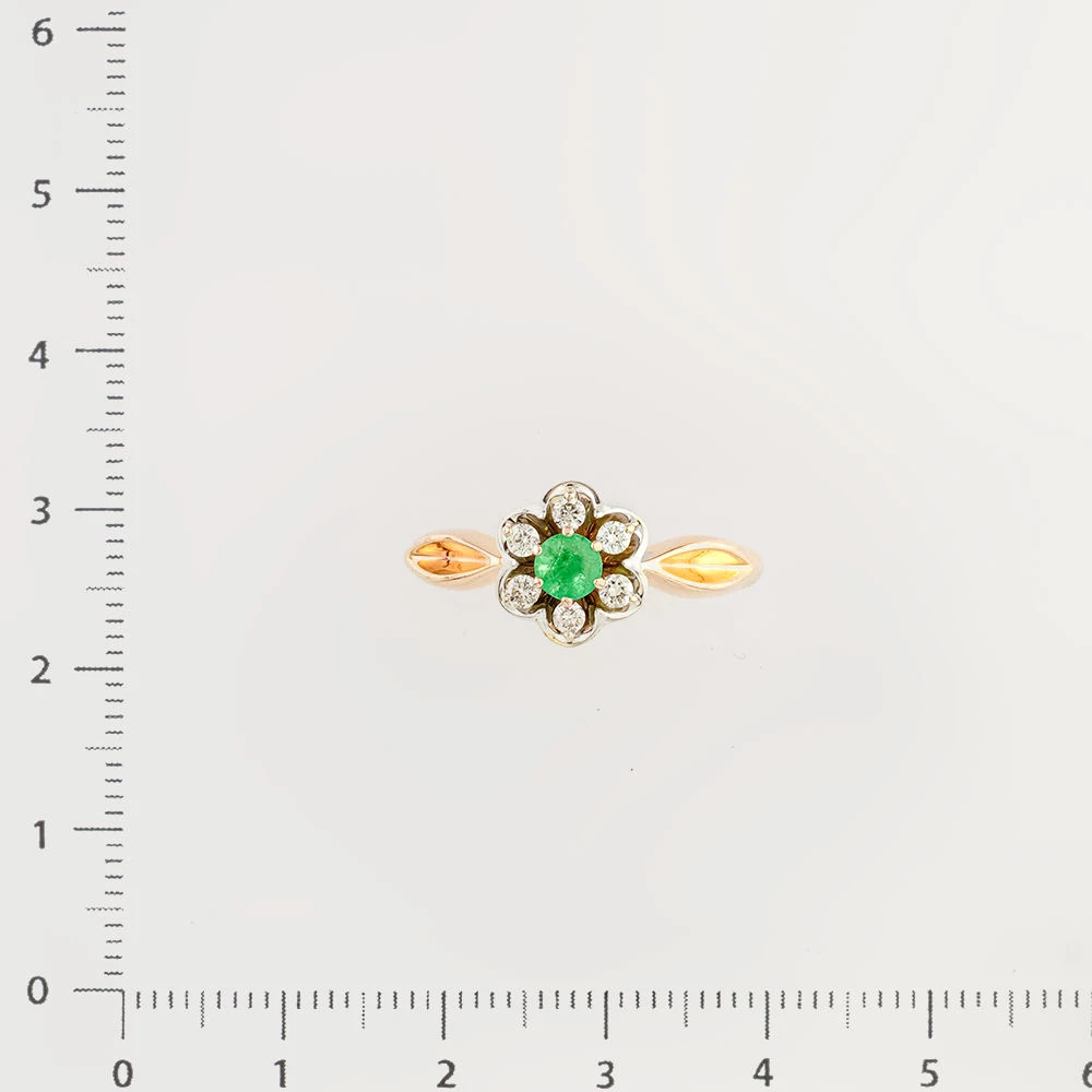 Кольцо с изумрудом из красного золота 585 пробы