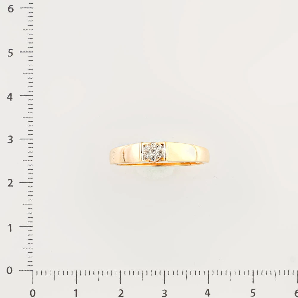 Кольцо с бриллиантом из красного золота 585 пробы